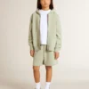 Felpa verde chiaro con chiusura a zip