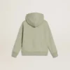 Felpa verde chiaro con chiusura a zip