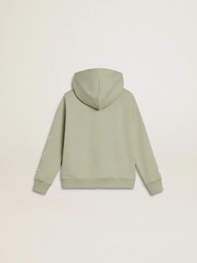Felpa verde chiaro con chiusura a zip