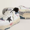 Forty2 da donna con stella nera e linguetta sul tacco in pelle con lamina argentata