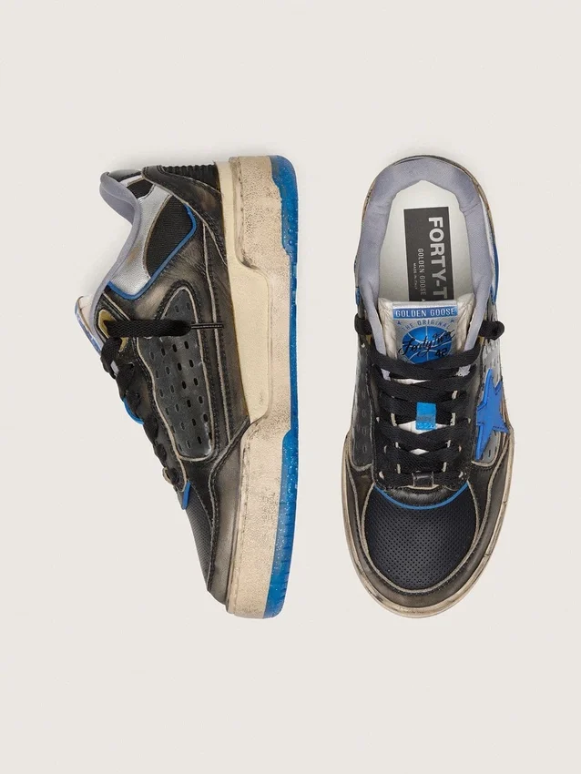 Forty2 da donna in gommapiuma nera e pelle con stella in TPU e linguetta sul tallone in pelle nera