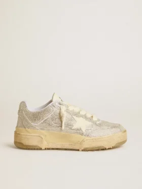 Forty2 da donna in pelle bianca e cristalli Swarovski con stella bianca