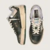 Forty2 da uomo in pelle verde e nylon color crema con stella in TPU e linguetta sul tallone in pelle argentata