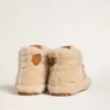 Francy da donna in shearling beige con stella in pelle marrone