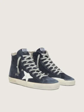 Francy da uomo in pelle con stella in pelle e linguetta sul tallone