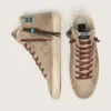 Francy da uomo in pelle scamosciata beige con stella in pelle marrone e perline colorate