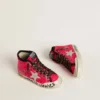 Francy Junior con paillettes, stella in pelle scamosciata grigio ghiaccio e lacci con stampa animalier