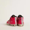 Francy Junior con paillettes, stella in pelle scamosciata grigio ghiaccio e lacci con stampa animalier