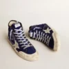 Francy Penstar da donna in paillettes blu brillante con stella in pelle scamosciata grigio ghiaccio
