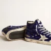 Francy Penstar da donna in paillettes blu brillante con stella in pelle scamosciata grigio ghiaccio