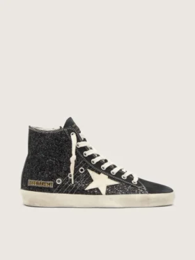 Francy Penstar in glitter con stella color avorio e linguetta sul tallone nera
