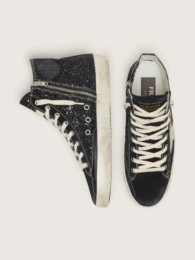 Francy Penstar in glitter con stella color avorio e linguetta sul tallone nera