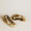 Francy Penstar in glitter dorato con stella in pelle bianca
