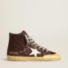 Francy Penstar in glitter marrone con stella in pelle bianca