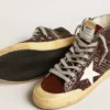 Francy Penstar in glitter marrone con stella in pelle bianca