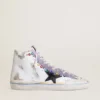 Francy Penstar LAB da donna con stella in pelle nera e borchie multicolori