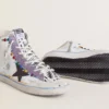 Francy Penstar LAB da donna con stella in pelle nera e borchie multicolori
