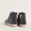 Francy Penstar LAB da uomo in tela nera con strass multicolori