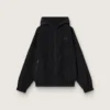 Giacca a vento da donna in nylon nero con cristalli tono su tono