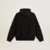 Giacca a vento da donna in nylon nero con cristalli tono su tono