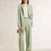 Giacca blazer da donna in lana verde salvia