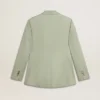 Giacca blazer da donna in lana verde salvia