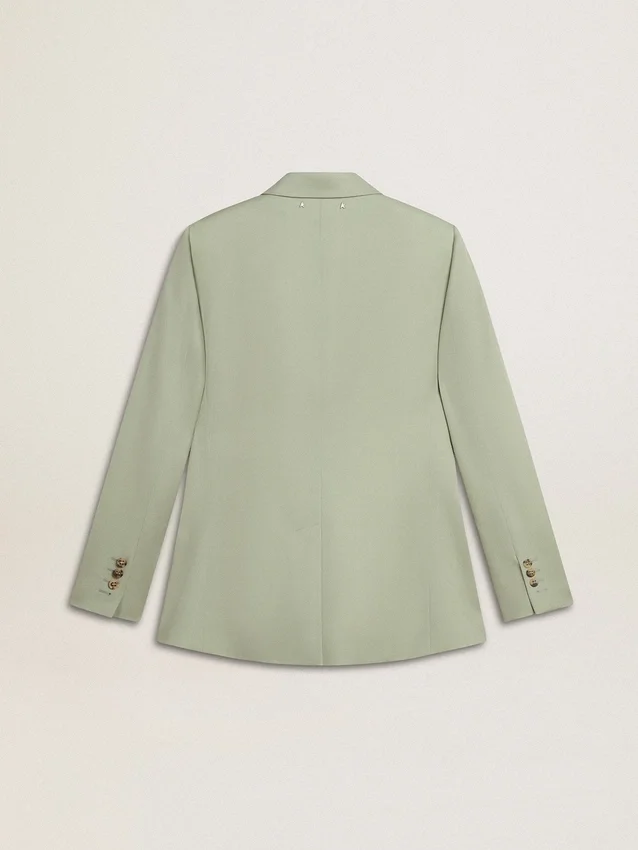 Giacca blazer da donna in lana verde salvia