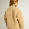Giacca bomber in pile beige per bambini