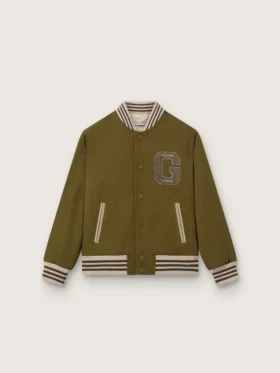 Giacca bomber unisex Journey in twill di nylon verde militare con toppa ricamata