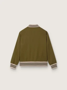 Giacca bomber unisex Journey in twill di nylon verde militare con toppa ricamata