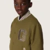 Giacca bomber unisex Journey in twill di nylon verde militare con toppa ricamata