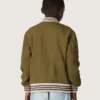 Giacca bomber unisex Journey in twill di nylon verde militare con toppa ricamata