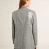 Giacca boyfriend doppiopetto in lana con motivo a micro pied-de-poule e paillettes
