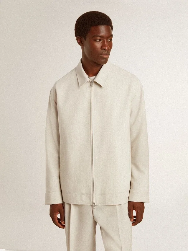 Giacca Coach da uomo in misto lana color kaki