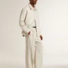 Giacca Coach da uomo in misto lana color kaki
