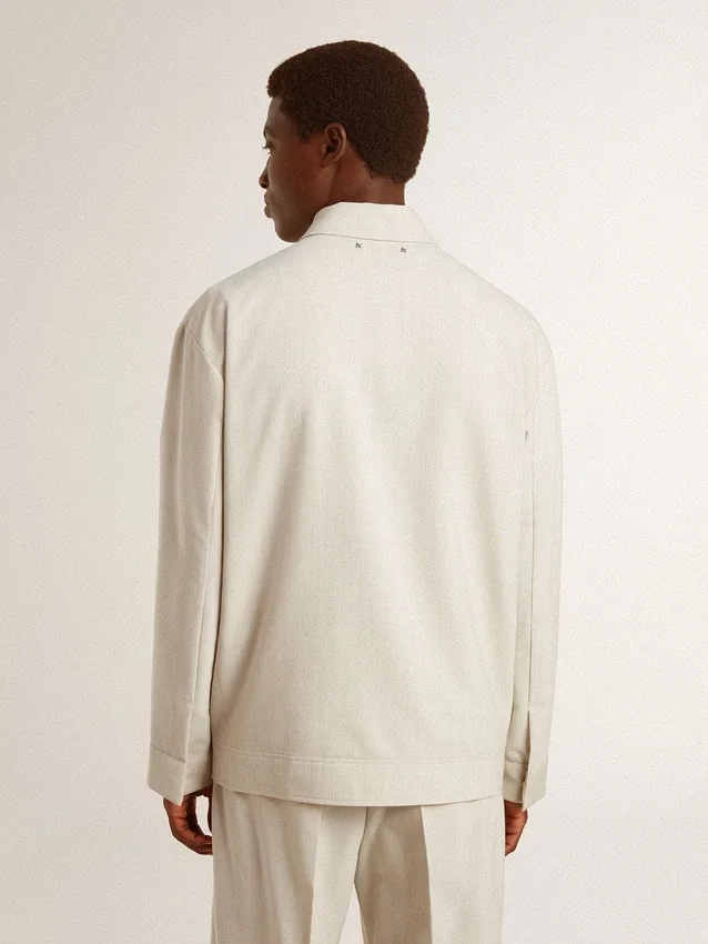 Giacca Coach da uomo in misto lana color kaki
