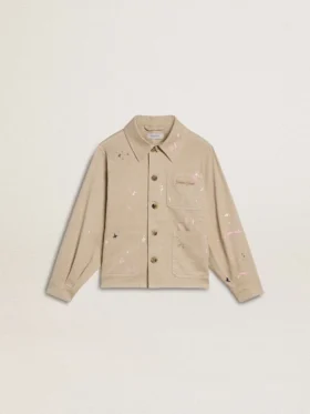 Giacca da bambino beige con tocchi multicolori