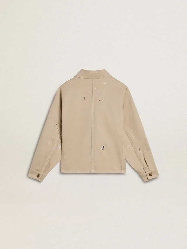 Giacca da bambino beige con tocchi multicolori
