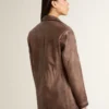 Giacca da donna in pelle marrone