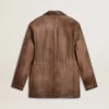 Giacca da donna in pelle marrone