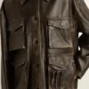 Giacca da donna in pelle nappa marrone invecchiata