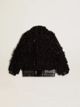 Giacca da donna in shearling nero