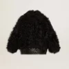 Giacca da donna in shearling nero