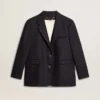 Giacca da donna monopetto in lana blu notte