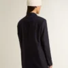 Giacca da donna monopetto in lana blu notte
