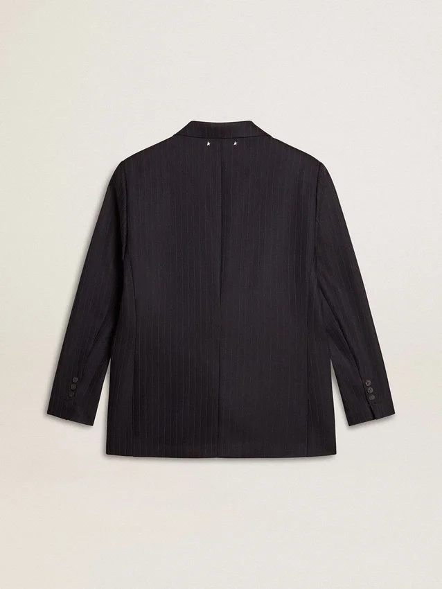 Giacca da donna monopetto in lana blu notte
