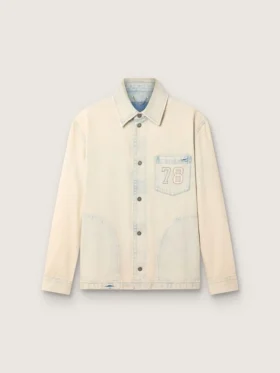 Giacca da lavoro da uomo in denim color sabbia chiaro