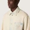 Giacca da lavoro da uomo in denim color sabbia chiaro