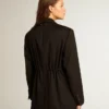 Giacca da smoking da donna in gabardina di lana nera