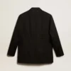 Giacca da smoking da donna in gabardina di lana nera